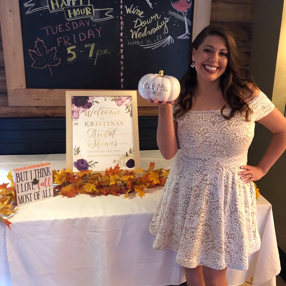 White lace off the shoulder A-line dress!